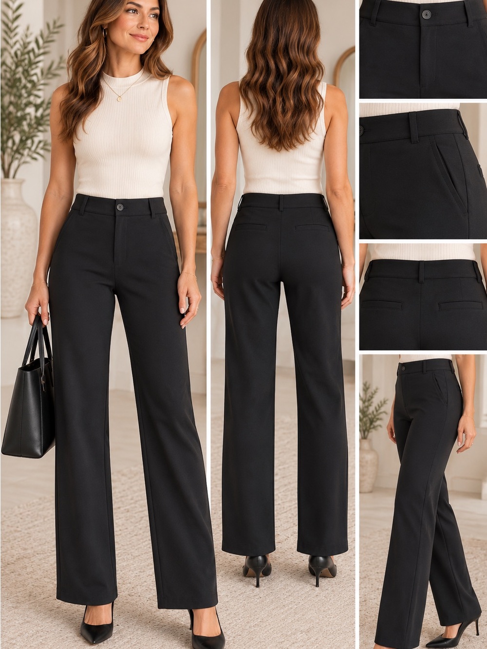 Betabrand Classic Black Dress Yoga Pant